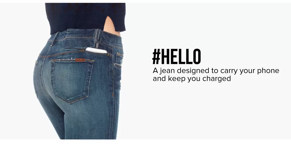 Hello il jeans con ricarica per Smartphone incorporata