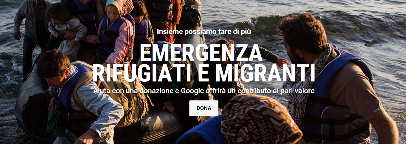 Google raccoglie fondi in aiuto di rifugiati e migranti