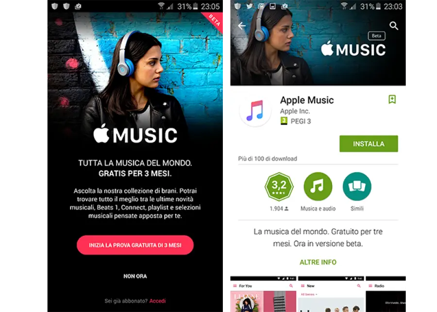 Apple Music è ora disponibile anche su Android