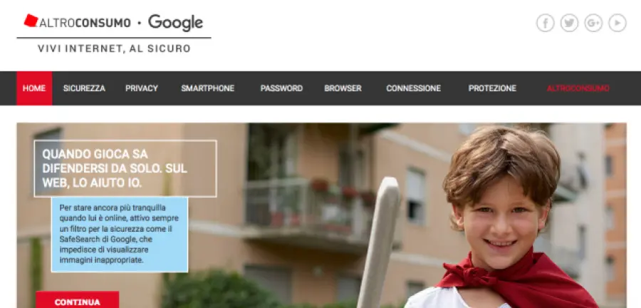Google e Altroconsumo lanciano la campagna "Vivi Internet, al sicuro"