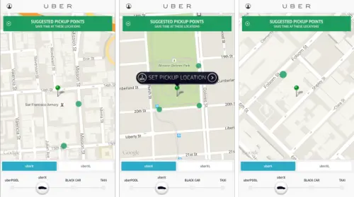 Uber testa i suggerimenti per il punto di imbarco