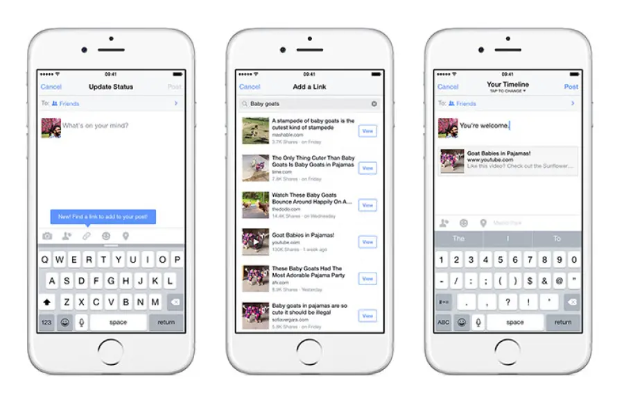 Facebook, condivisione link più semplice per iPhone