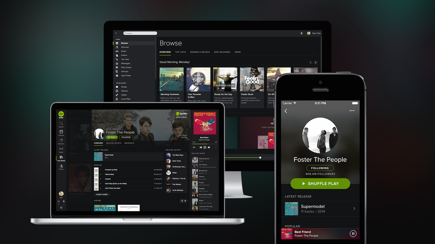 Spotify in versione desktop con MusiXmatch