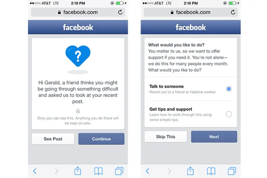 Facebook rilascia uno strumento per prevenire i suicidi
