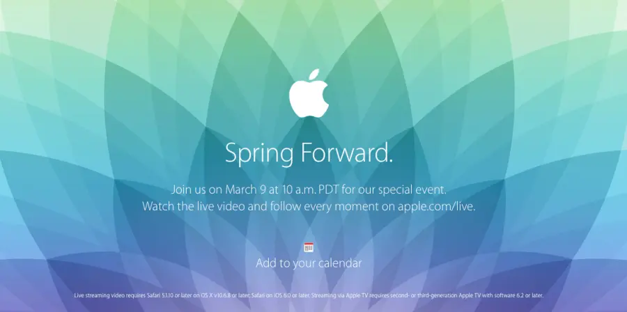 Apple fuori gli inviti per il 9 Marzo. Attesa per Apple Watch