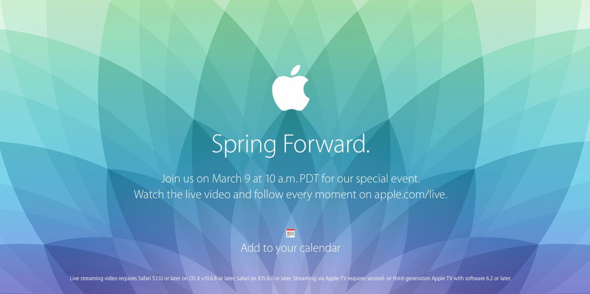Apple fuori gli inviti per il 9 Marzo. Attesa per Apple Watch