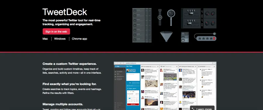 Tweetdeck consente di condividere l'account Twitter con gruppi di lavoro