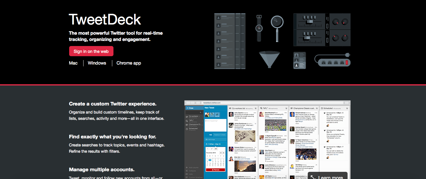 Tweetdeck consente di condividere l'account Twitter con gruppi di lavoro