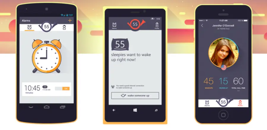 Wakie la sveglia Social fatta da persone che si svegliano l'una con l'altra