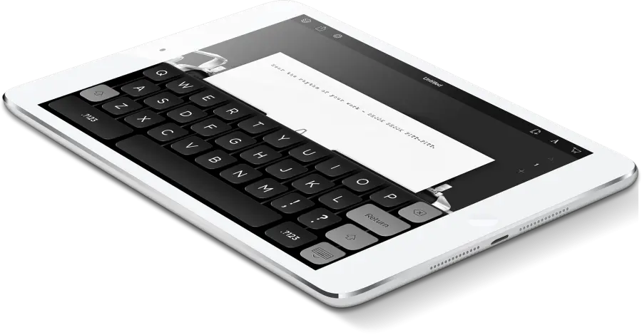 Tom Hanks e la macchina da scrivere per iPad