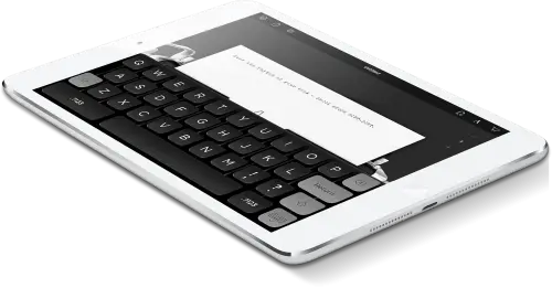 Tom Hanks e la macchina da scrivere per iPad