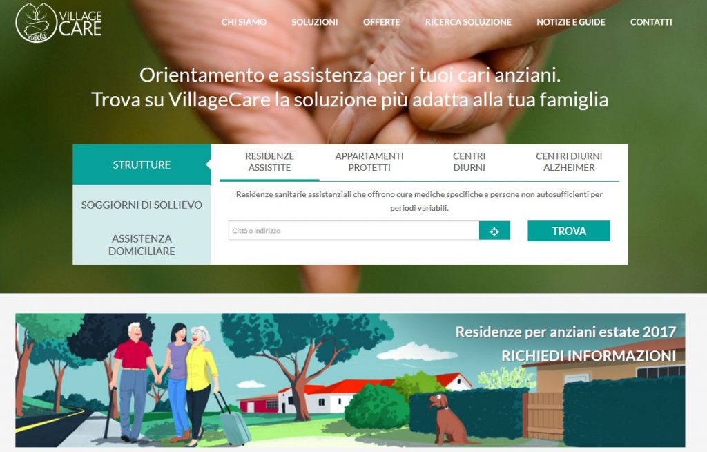 VillageCare: il primo sito per chi si prende cura di anziani fragili