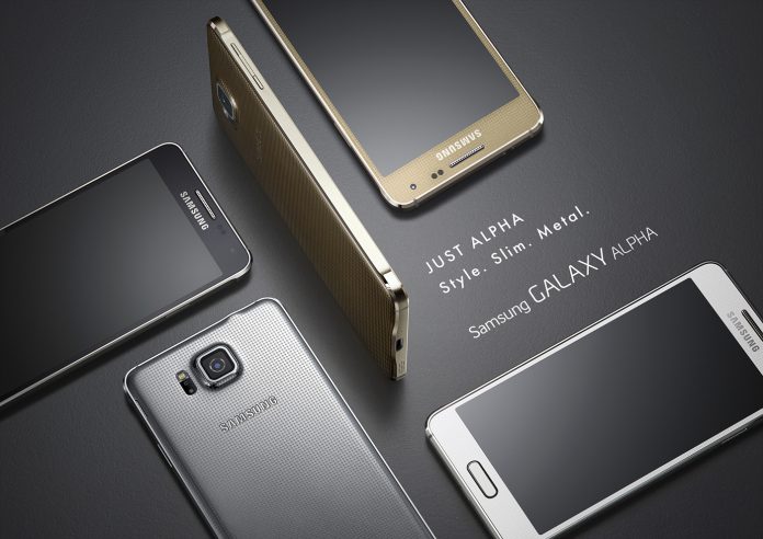 Samsung Galaxy Alpha Vista Profilo Frontale e Posteriore