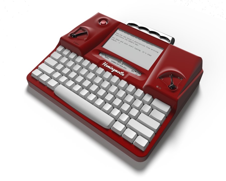 Hemingwrite in rosso