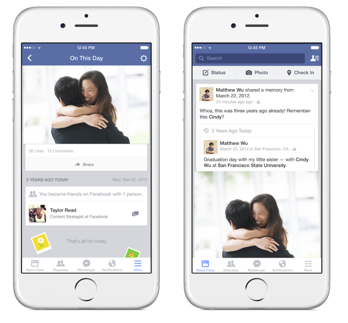 Facebook introduce “Accadde oggi” per ricordare il passato