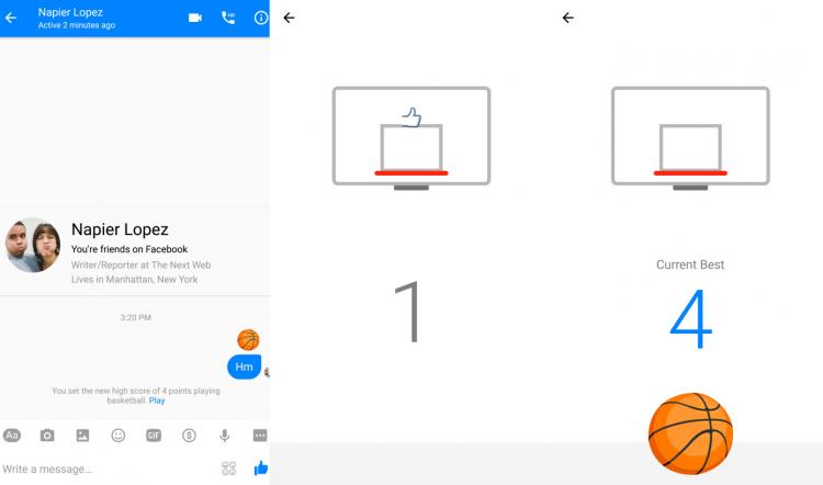 Facebook Messenger - Gioco Basket