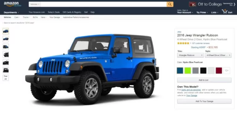 Amazon si prepara alla vendita di auto online?