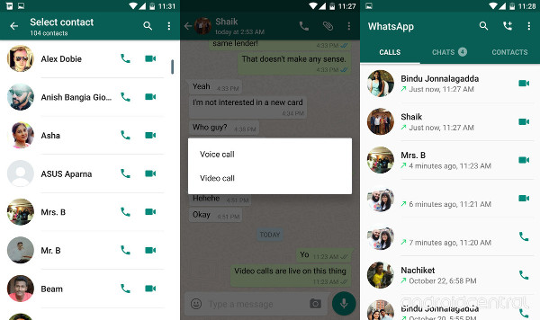whatsapp videochiamate attive