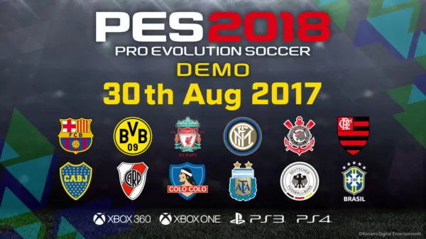 PES 2018: la demo il 30 agosto, il trailer del Gamescon