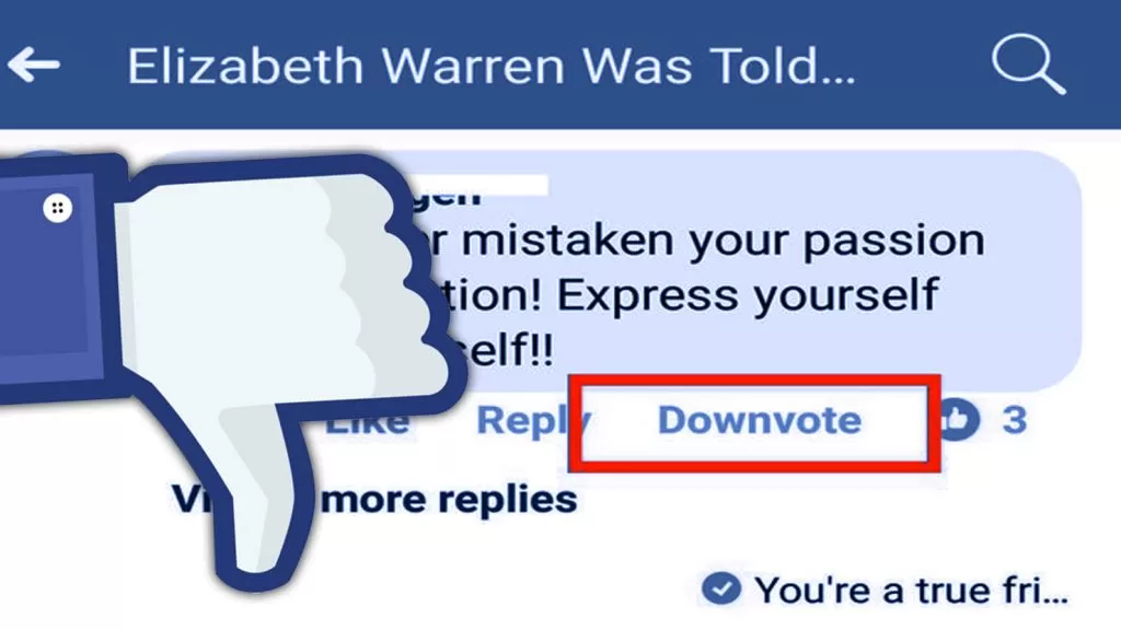 Facebook testa un nuovo pulsante simile al Non mi piace: ecco Downvote